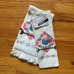 Vintage 1970s 80s Silly Goose Deadstock Kitchen Towel Set Cannon Grandmacore